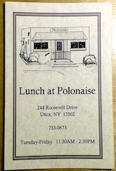 Polonaise lunch menu