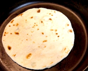 Tortilla in pan