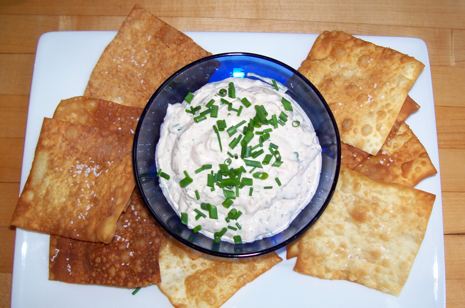 Smoked Salmon Dip with Fried Wontons