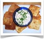 Smoked Salmon Dip with Fried Wonton Wrappers